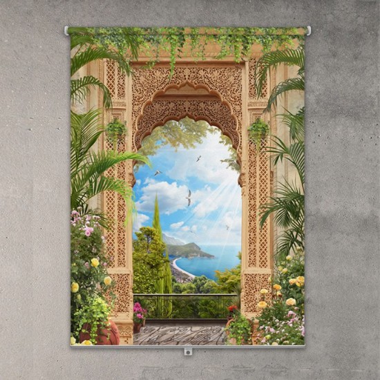 ستارة نافذة رول ثلاثية الابعاد عازله للضوء مقاس 150X200cm موديل رقم RC-129