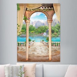 ستارة نافذة رول ثلاثية الابعاد عازله للضوء مقاس 150X200cm موديل رقم RC-085