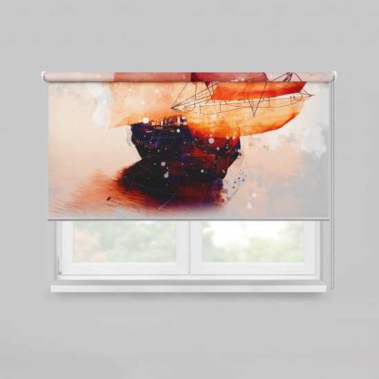 ستارة نافذة رول ثلاثية الابعاد عازله للضوء مقاس 150X200cm موديل رقم RC-107