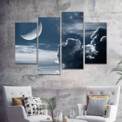  SV 084 لوحة جدارية مقسمة الى 4 قطع مطبوعة على خامة الكاتفاس ومشدودة على اطارات خشبية ، الحجم الكلي 150 في 100 سم موديل  