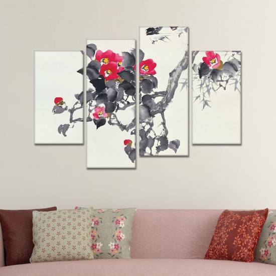  SV 088 لوحة جدارية مقسمة الى 4 قطع مطبوعة على خامة الكاتفاس ومشدودة على اطارات خشبية ، الحجم الكلي 150 في 100 سم موديل  