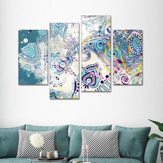  SV 098 لوحة جدارية مقسمة الى 4 قطع مطبوعة على خامة الكاتفاس ومشدودة على اطارات خشبية ، الحجم الكلي 150 في 100 سم موديل  