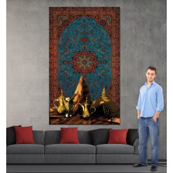 لوحة جدارية بنمط إسلامي مطبوعة على خامة قماش المخمل ومبطنة بطبقة اسفنجية  موديل FAB 005  